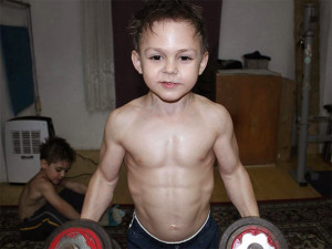 bodybuilder kid